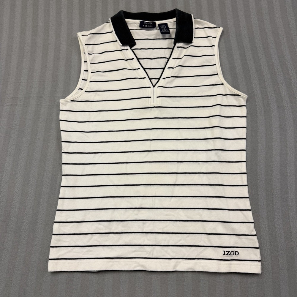 IZOD‎ Stretch Women Sleeveless Polo Shirt V-Neck Golf Top XS